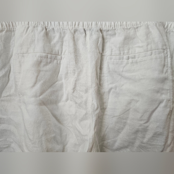 Athleta Retreat 100% Linen Shorts Ivory Color Size 22 - Picture 4 of 10